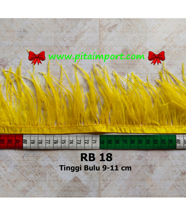 Bulu Single Ostrich Pendek Kuning Cerah (RB 18)
